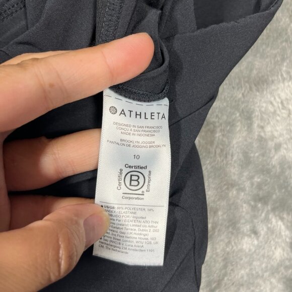 Athleta Brooklyn Jogger Pants Womens 10 Black Stretch Pull On Pockets Outdoors - Picture 3 of 7